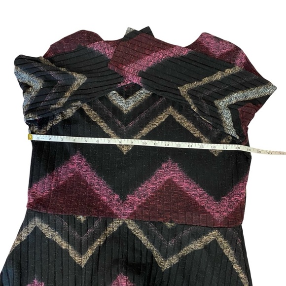 Sandra Darren Women's Dress Midi Scoop Neck Chevron Print Stretch Knit Tunic 16 - Picture 14 of 15